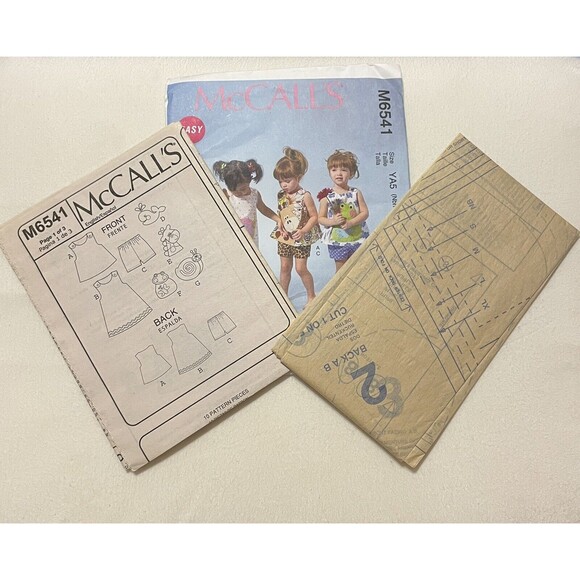 McCall's M6541 Infants Dress Top Shorts Animal Appliques NB XL Susan Cousineau - Picture 4 of 4